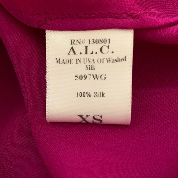 A.L.C Shay Silk Blouse Hot Pink Size XS - Picture 5 of 5